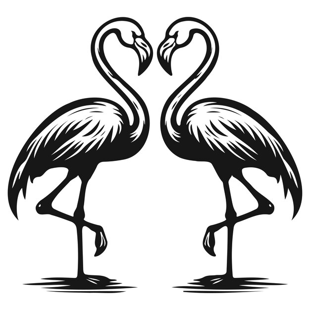 A pair of kissing flamingos_A