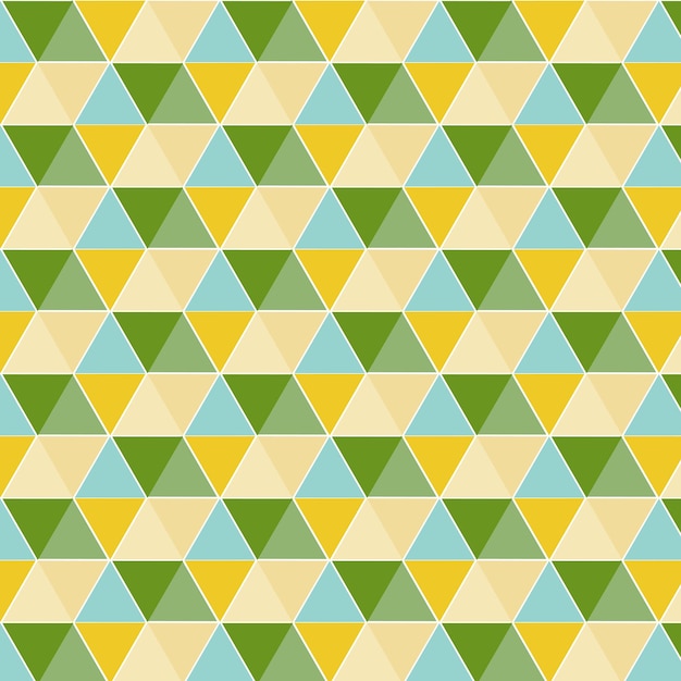 a pattern of green light green triangles blue yellow folded into a mosaic color