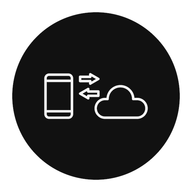 a phone and a cloud are shown in a circle