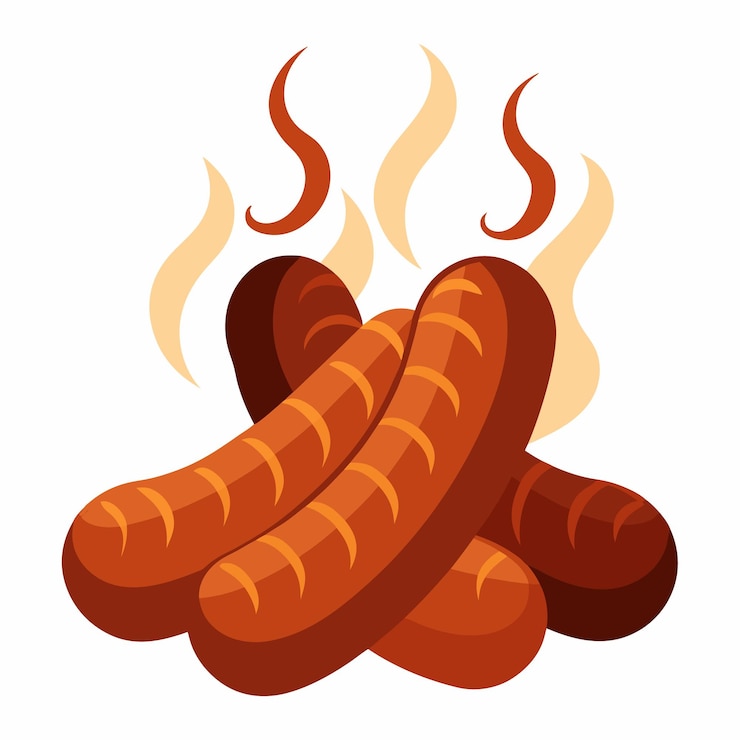 Vektor a picture of sausages and smokes with the words sausages on them