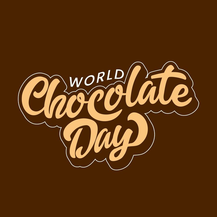 Vektor a poster for the world chocolate day chocolate day calligraphy logo for greeting card poster