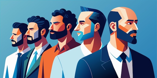 a poster of men with a man in a suit and the words  the man