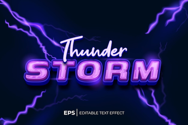 A purple lightning strike effect with purple lights, thunder storm