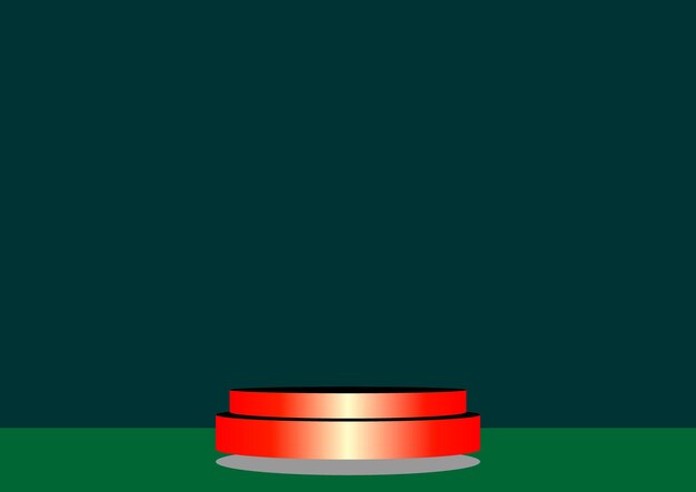 a red object on a green carpet with a red band around it