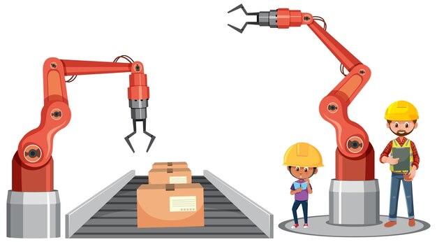 a robotic machine using in factory