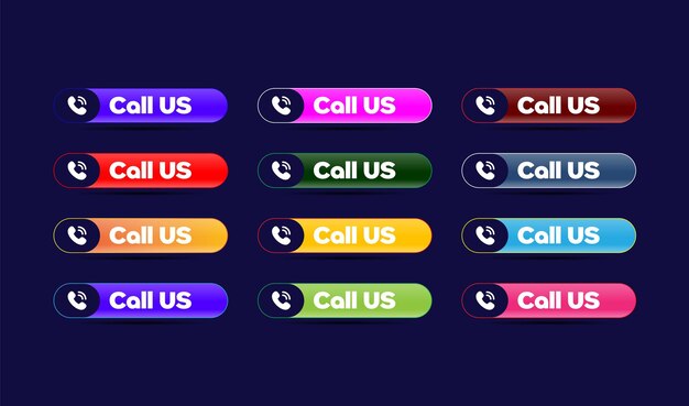 a row of buttons with the words call us on them