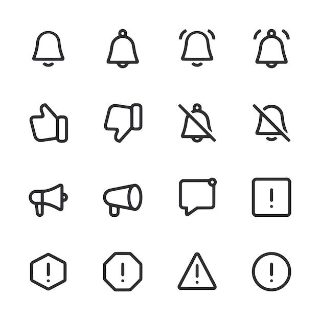 A set of icons for a messaging app