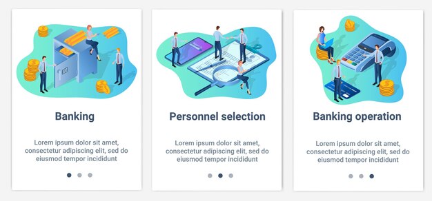 a set of ui and ux interfaces for the user interfacebanking recruitment and banking operations