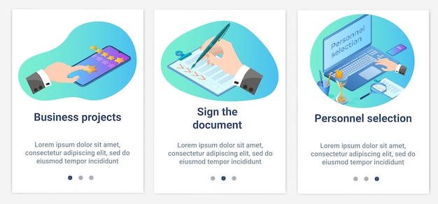 a set of ui and ux interfaces for the user interfacebusiness project and recruitment