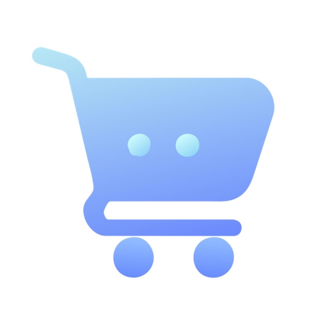 a shopping cart icon colored shapes gradient