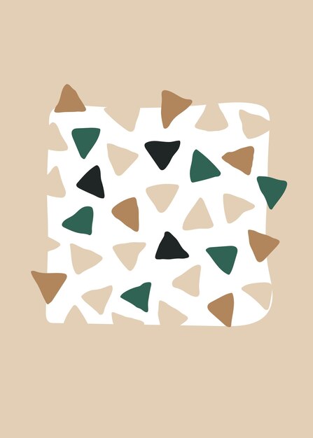 A square of white squares with black, green, and orange colors.