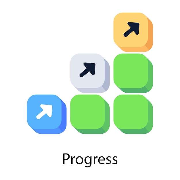 A square with the word progress on it