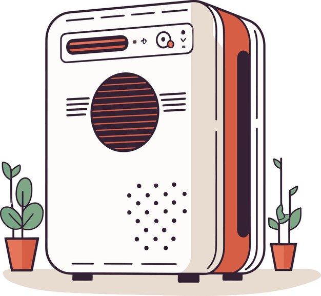 a toaster with a plant on it and a pot with a plant on it