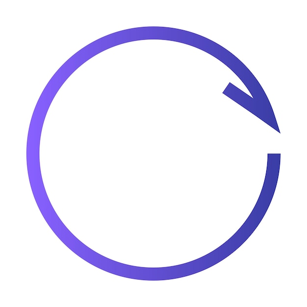 A vibrant circular arrow icon symbolizing refresh or reload action in digital design contexts