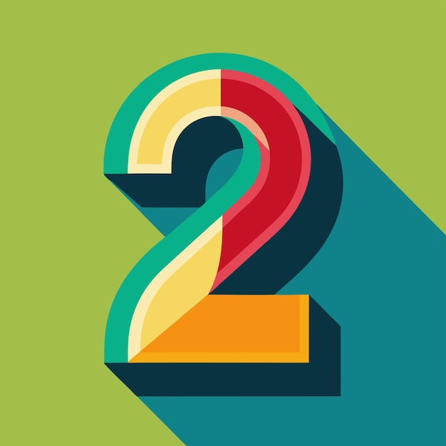 a vibrant collection of numbers with a flat style