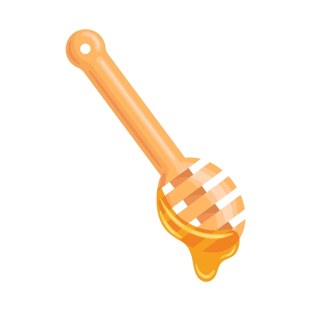 A vibrant vector illustration of a honey stick drizzled with golden honey the scene conveys a sweet