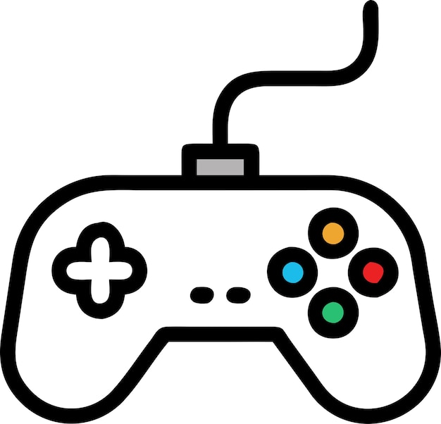 a white and black video game controller with a blue and red button