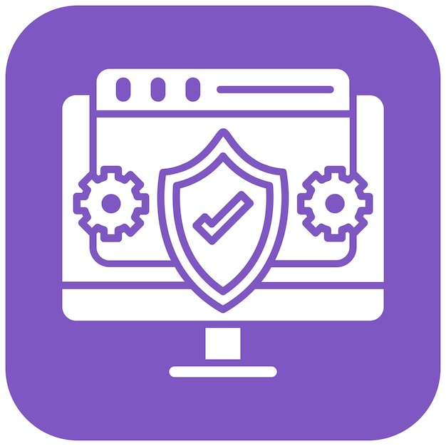 a white and purple logo with a shield and a shield