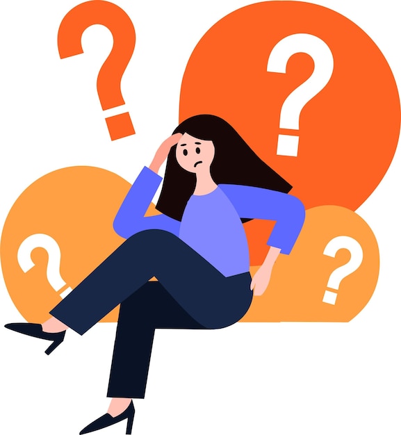 a woman tired from work in flat style isolated on background