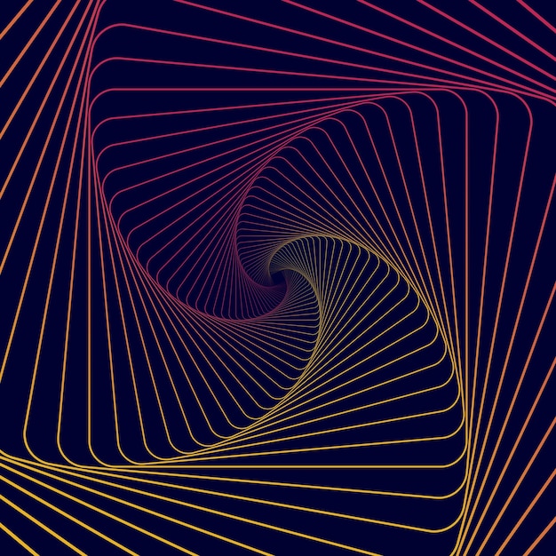 a yellow and pink background with a spiral design in the middle