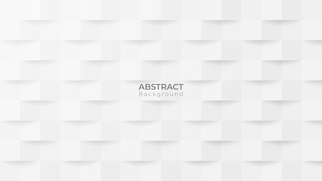 Abstract 3D modern square pattern background White and grey geometric texture vector illustration