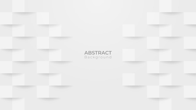 Abstract 3D modern square pattern background White and grey geometric texture vector illustration
