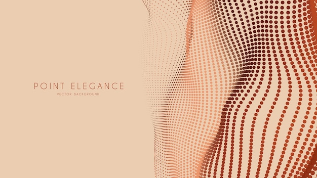 Abstract 3d particle beige wave mesh in cyber technology style