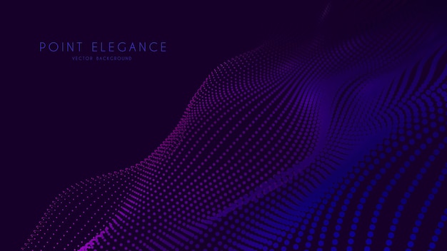 abstract 3d particle violet wave mesh in cyber technology style. abstract business backdrop.