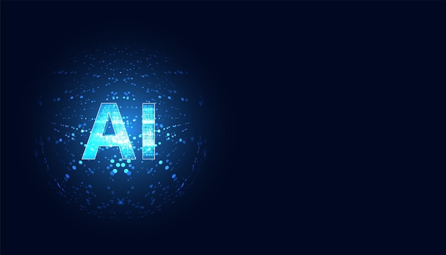 abstract artificial intelligence on atomic and technology background with computer systems digital