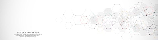 Abstract background and geometric pattern with hexagons shape for banner design or header