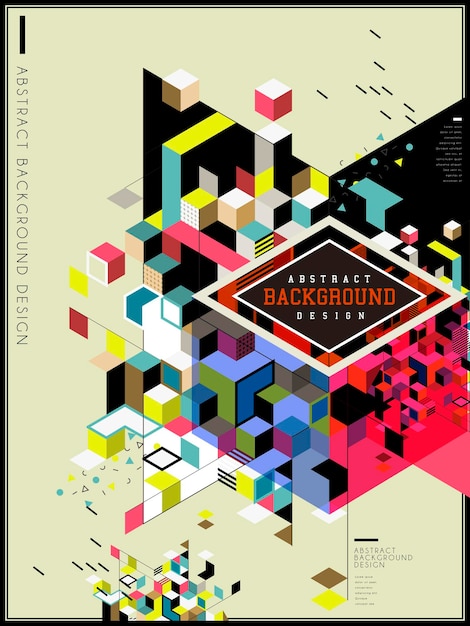 abstract background design with colorful cubes elements