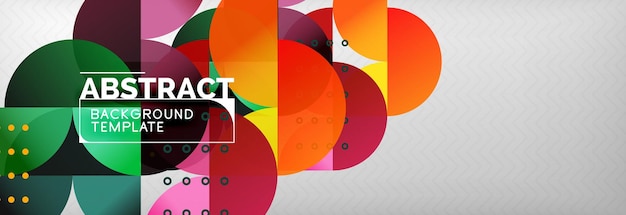 Abstract background geometric composition dynamic circles and round shapes design template