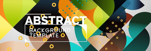Abstract background geometric composition dynamic circles and round shapes design template