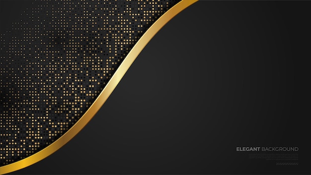 Abstract background luxury black with golden line banner Elegant for magazine brochure banner