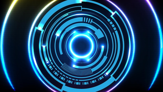 abstract background of blue futuristic technology hud display interface