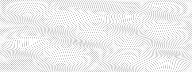 Abstract background of curving wavy lines Deformed horizontal gray stripes Dynamic composition of linear figure Vector texture of simple lines for design