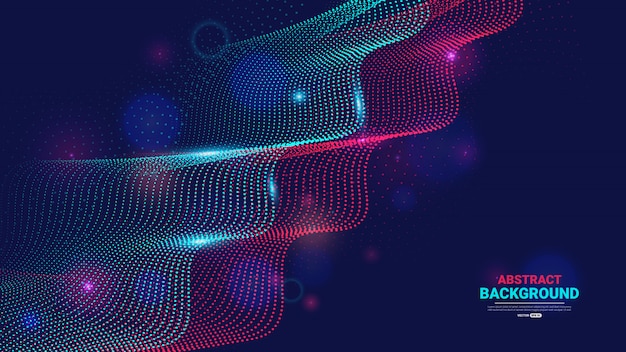 Abstract background with flowing particles.
