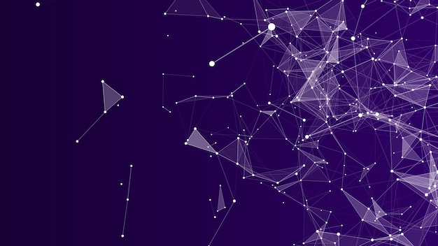 Abstract background with moving dots and lines Network connection structure Vector futuristic illustration Digital technology design