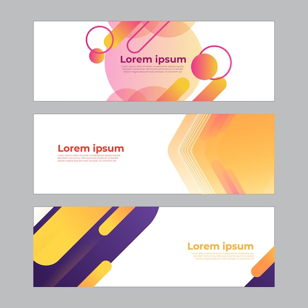 abstract banner design web template set. horizontal header web banner. vector abstract graphic design banner pattern background template.