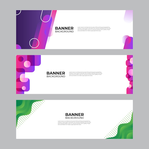 abstract banner design web template set. horizontal header web banner. vector abstract graphic design banner pattern background template.