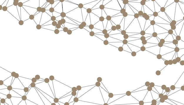 Abstract Black and White Polygonal Network Background with Connected Dots and Lines for Digital Applications