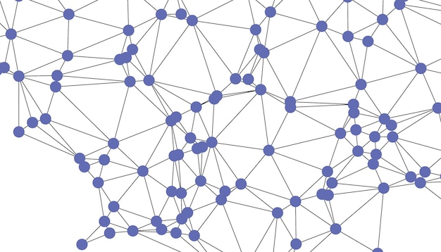 Abstract Black and White Polygonal Network Background with Connected Dots and Lines for Digital Applications