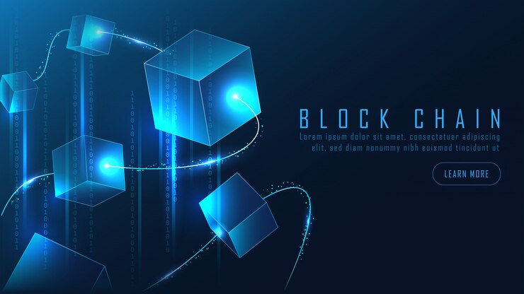 Vektor abstract blockchain banner in futuristic concept