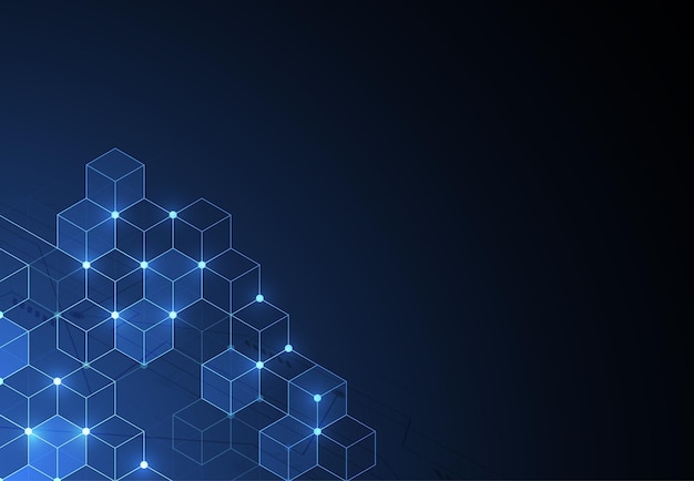 abstract blockchain digital technology concept big data design vector illustration