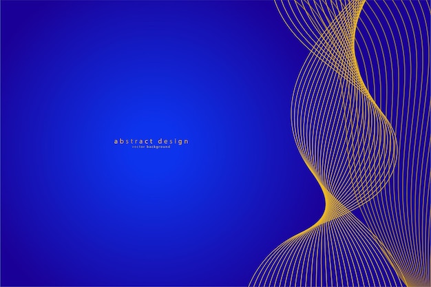 abstract blue background gold wave lines curve modern pattern vector illustration eps 10