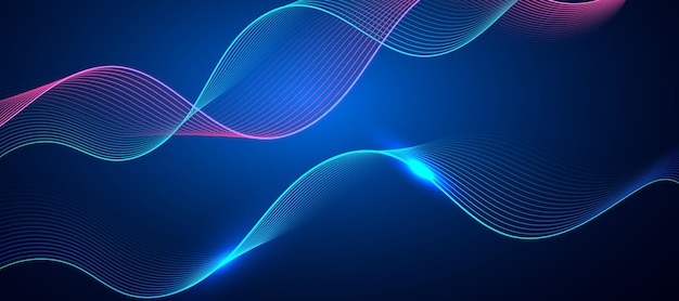 abstract blue background with flowing lines