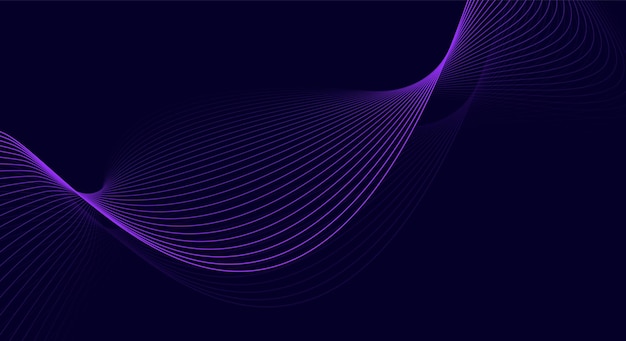 abstract blue background with glowing wave lines on dark blue background dynamic wave pattern