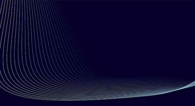Abstract blue background with glowing wave lines on dark blue background Dynamic wave pattern
