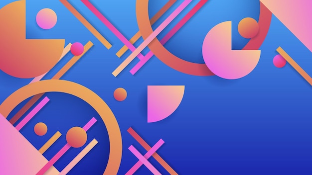 Abstract blue background with neon gradient of pink and orange yellow Vector illustration