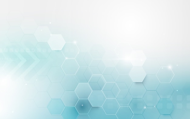 Abstract blue geometric hexagon background